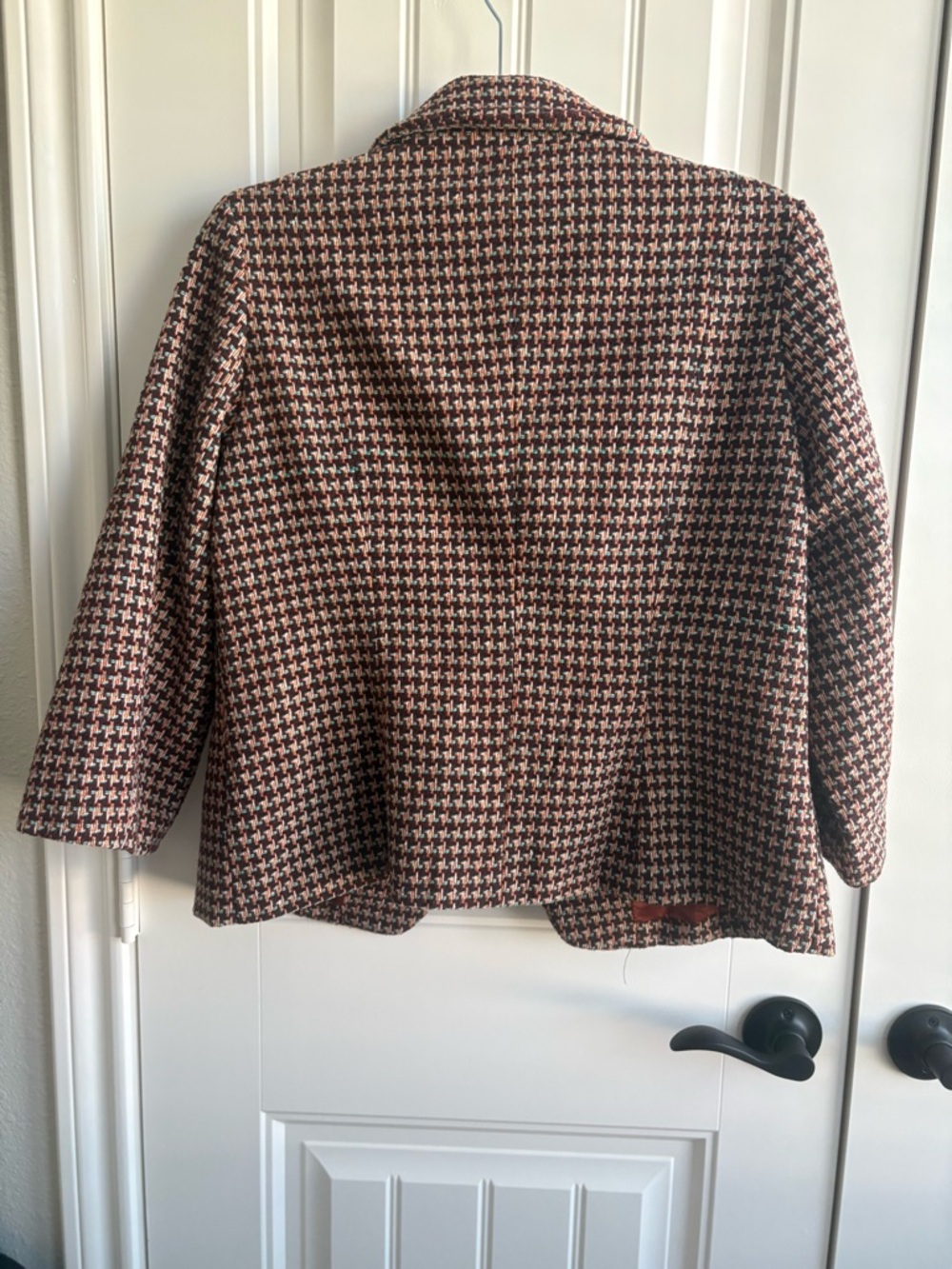 Modcloth Brown Houndstooth Blazer Jacket - Picture 3 of 7